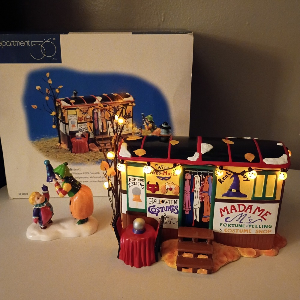 Dept 56 Snow Village Costumes For Sale Halloween Set 54973 Lights Work & Box